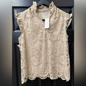 Notations Beige Lace Blouse